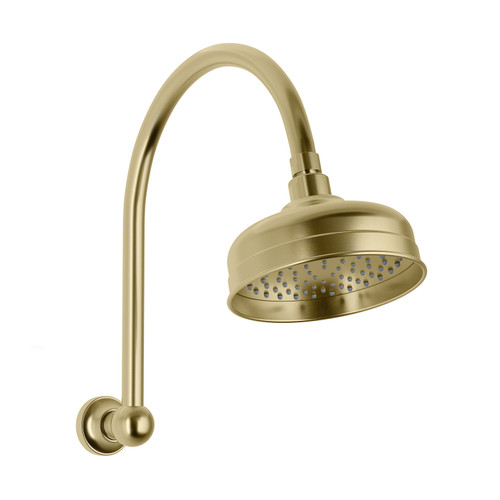 Cromford High-Rise Shower Arm & Rose 4Star Brushed Gold [288847]