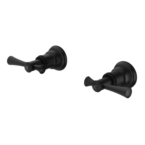 Cromford Wall Taps (Top Assemblies) 15mm Extended Spindles Matte Black (Pair) [288811]