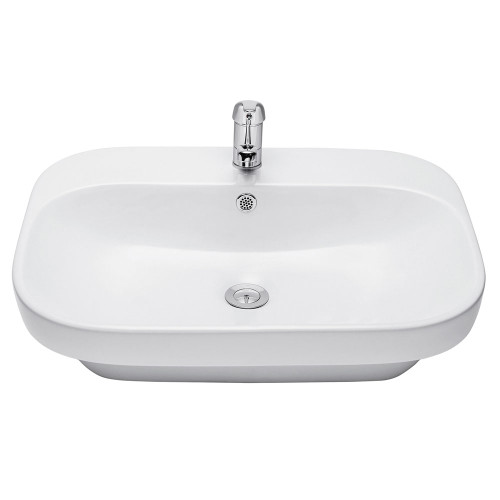 Alpha Semi-Inset Basin 600mm x 460mm White 1TH [133437]