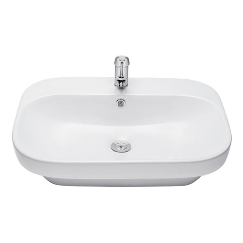 Alpha Semi-Inset Basin 600mm x 460mm White 1 Tap Hole [133437]
