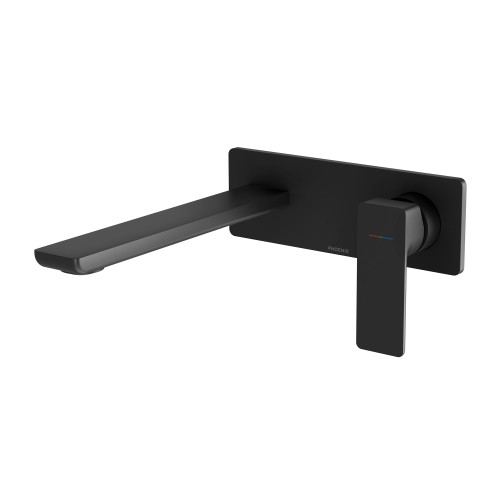 Gloss MKII Wall Bath or Basin Mixer Set (200mm Spout) 6Star Matte Black [288805]