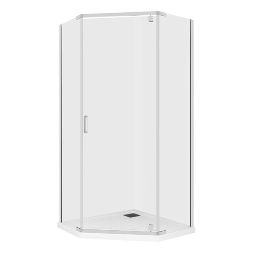 Trinidad Shower Enclosure Angled Rear 1000mm x 1000mm Chrome [124065]