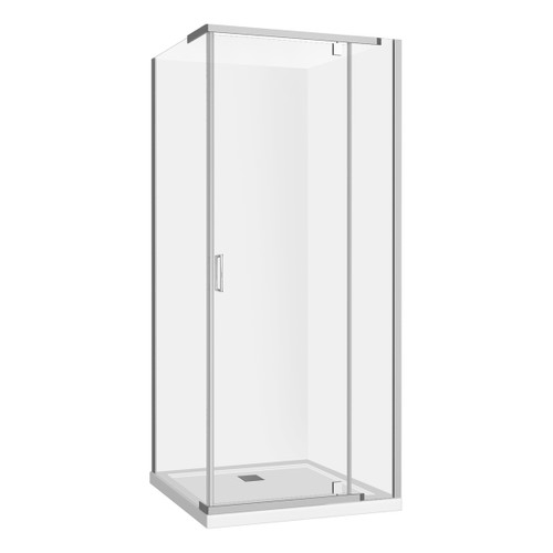 Trinidad Shower Enclosure Square Rear 900mm x 900mm Chrome [151792]