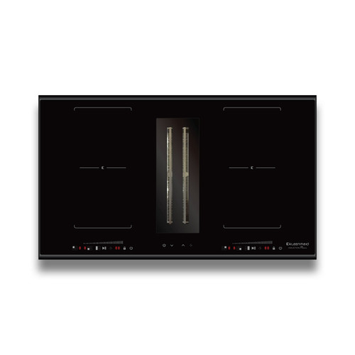 90cm Induction Cooktop with Inbuilt Down Draft Rangehood Black [285759]