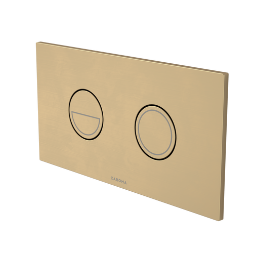 Invisi Series II® Plate & Button Round Metal Dual Flush Brushed Brass [257374]