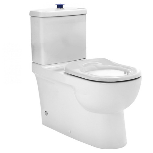 Life Assist Flush to Wall Toilets Wall Faced White Single Flap Seat w/Chrome Button 4.5/3L 4Star [135847]