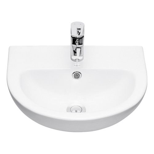 Lawson Semi-Recessed Basin with Overflow 500mm x 440mm White 1 Tap Hole [133432]