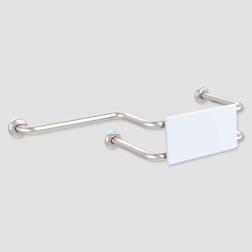 Backrest Wall Mounted with 450mm side extension Clam Flange Brushed Stainless [288212]