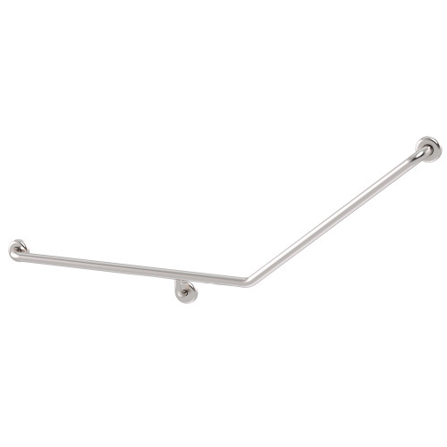 Grab Rail Clam Flange Toilet Assist 870mm x 700mm Angled Brushed Stainless Left Hand [287451]
