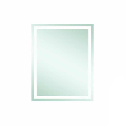 Sierra Rectangle Polished Edge Mirror with Sandblasted Border - 900x750mm with Hangers and Demister [277945]