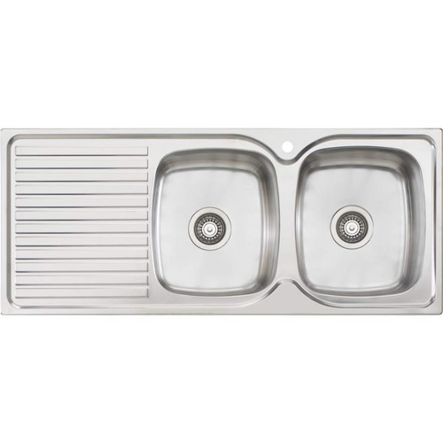 Endeavour Double Bowl Topmount Sink with Drainer Right Bowl 1TH [134161]