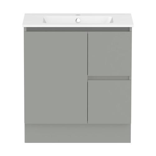 Ascot Floor or Wall Mount Vanity 750mm 2 Draw RH 1 Door Grey Nouveau [294623]