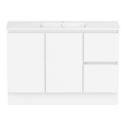 Ascot Floor or Wall Mount Vanity 1200mm 2 Drawer RH 2 Door Polar White Matte [294572]