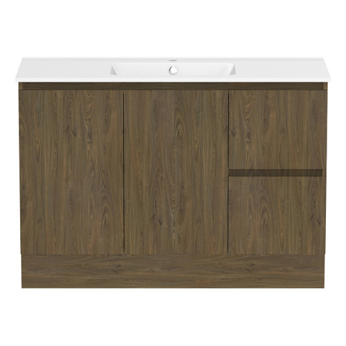 Ascot Floor or Wall Mount Vanity 1200mm 2 Drawer RH 2 Door Natural Walnut [294582]