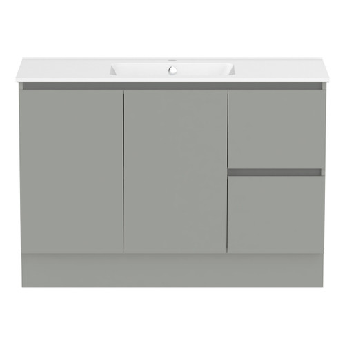 Ascot Floor or Wall Mount Vanity 1200mm 2 Drawer RH 2 Door Grey Nouveau [294586]