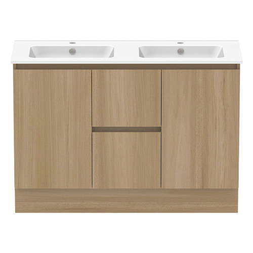 Ascot Floor or Wall Mount Double Vanity 1210mm 2 Draw Centre 2 Door Plantation Ash [294593]