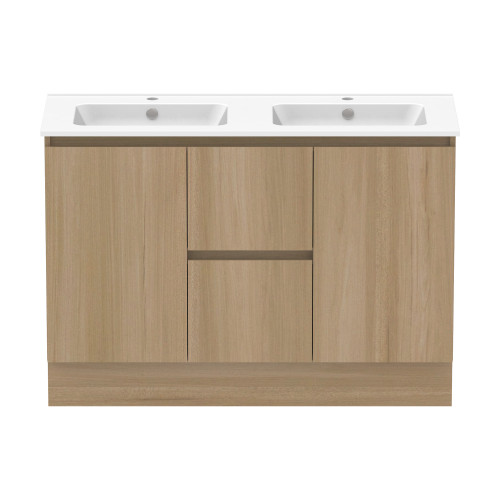 Ascot Floor or Wall Mount Double Vanity 1210mm 2 Draw Centre 2 Door Plantation Ash [294593]