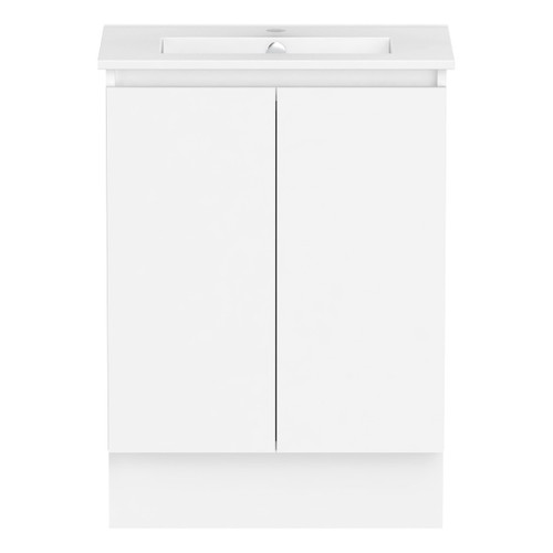 Ascot Floor or Wall Mount Slim Vanity 615mm Polar White Gloss [294601]