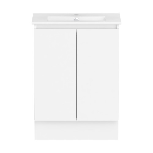 Ascot Floor or Wall Mount Slim Vanity 615mm Polar White Gloss [294601]