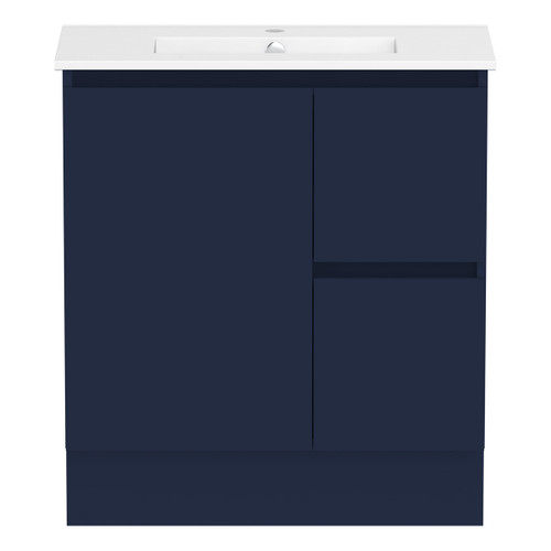 Ascot Floor or Wall Mount Slim Vanity 750mm 2 Drawer RH 1 Door Oxford [294554]