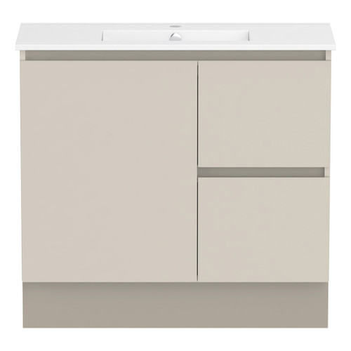 Ascot Floor or Wall Mount Slim Vanity 900mm 2 Drawer RH 1 Door Amaro [294566]