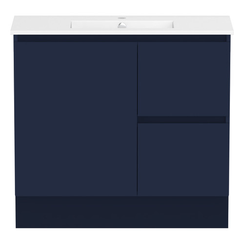 Ascot Floor or Wall Mount Slim Vanity 900mm 2 Drawer RH 1 Door Oxford [294612]