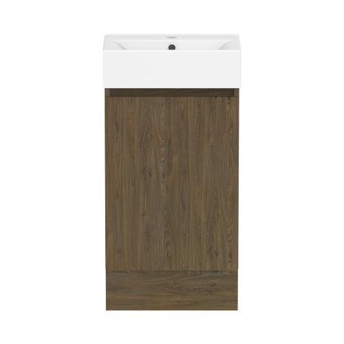 Ascot Floor or Wall Mount Mini Vanity 450mm Natural Walnut [294594]