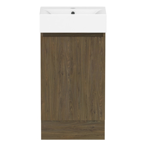 Ascot Floor or Wall Mount Mini Vanity 450mm Natural Walnut [294594]