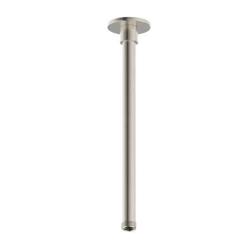 Shower Arm Ceiling Mount Straight Round Flange & Rail 300mm Brushed Nickel [290635]