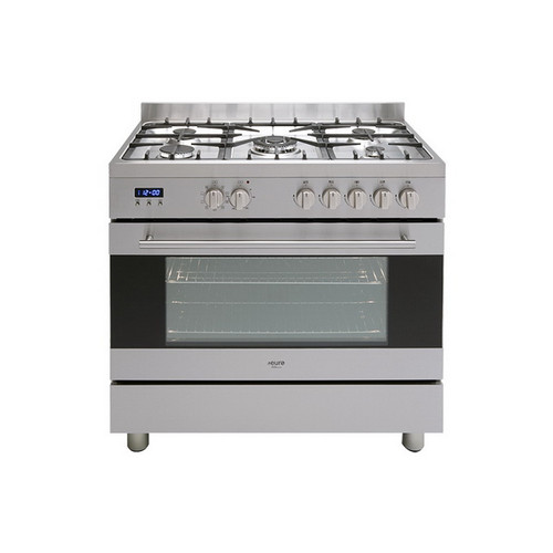 90cm 5 Burner Dual Freestanding Oven Stainless Steel/Black [156955]