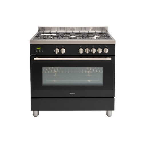 90cm 5 Burner Dual Freestanding Oven Black [180066]