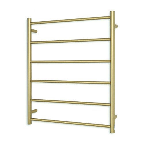 Radiant 6 Round Bar Non-Heated Towel Rail 700 x 830mm Brushed Gold [252188]