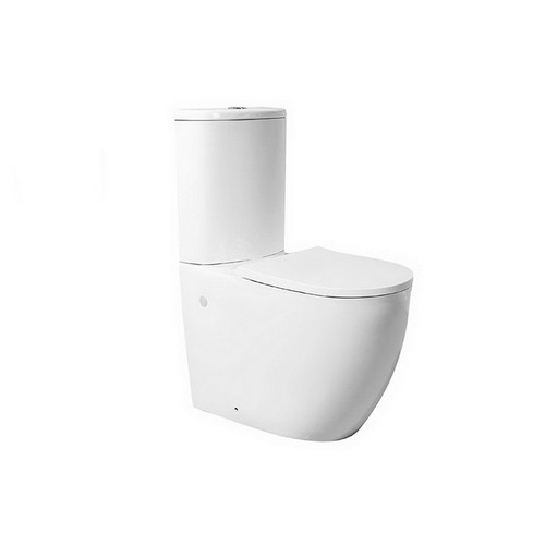 Alegra Rimless Ezi Height Back-to-Wall Toilet Suite High Gloss White & Chrome 4Star [254266]