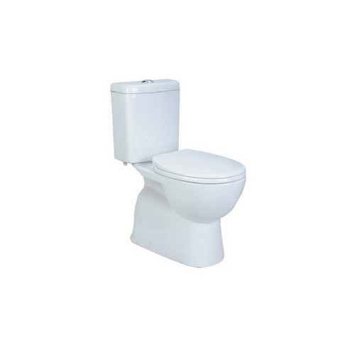 Novara Rimless Ezi Height Close Coupled S Trap Toilet Suite High Gloss White & Chrome 4Star [254269]