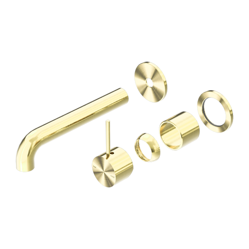 Mecca Wall Basin or Bath Mixer Separete Back Plate Handle Up 185mm (Trim Kit Only) Brushed Gold [289831]