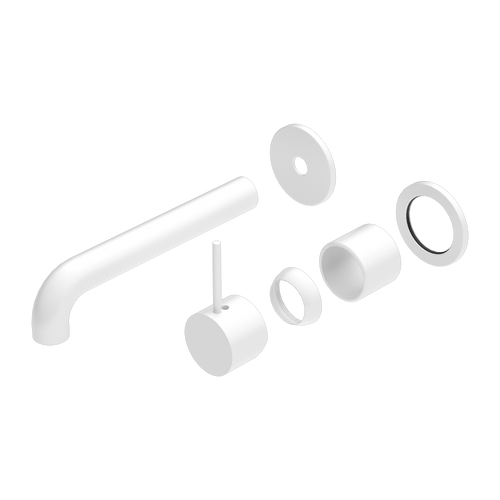 Mecca Wall Basin or Bath Mixer Separete Back Plate Handle Up 185mm (Trim Kit Only) Matte White [289834]