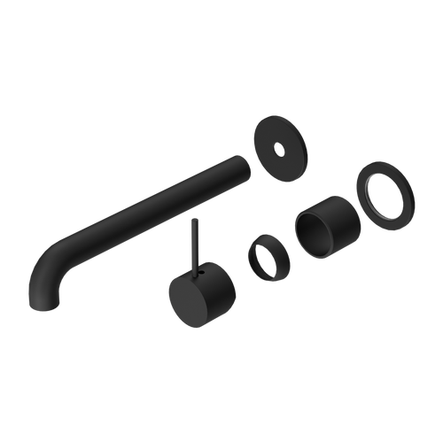 Mecca Wall Basin or Bath Mixer Separete Back Plate Handle Up 230mm (Trim Kit Only) Matte Black [289840]