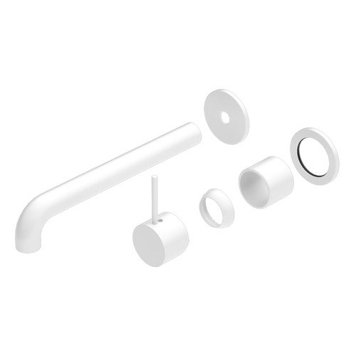 Mecca Wall Basin or Bath Mixer Separete Back Plate Handle Up 230mm (Trim Kit Only) Matte White [289796]