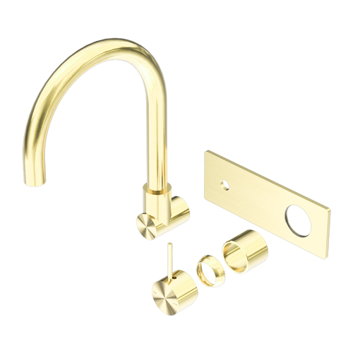 Mecca Wall Basin or Bath Mixer Swivel Spout Handle Up (Trim Kit Only) Brushed Gold [289807]