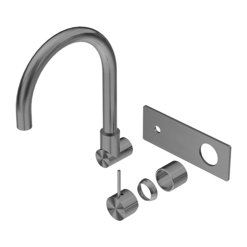 Mecca Wall Basin or Bath Mixer Swivel Spout Handle Up (Trim Kit Only) Gunmetal [289816]