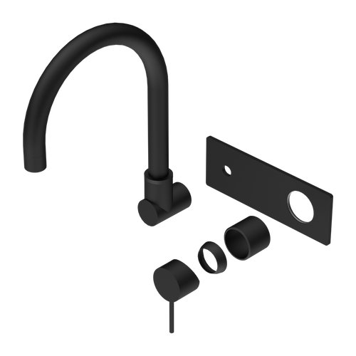 Mecca Wall Basin or Bath Mixer Swivel Spout (Trim Kit Only) Matte Black [289874]