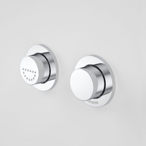 Invisi Series II® Round Dual Flush Raised Care Remote Buttons (Plastic) Chrome [136043]