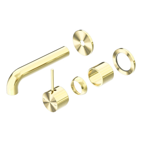 Mecca Wall Basin or Bath Mixer Separate Back Plate Handle Up 120mm (Trim Kit Only) Brushed Gold [290050]