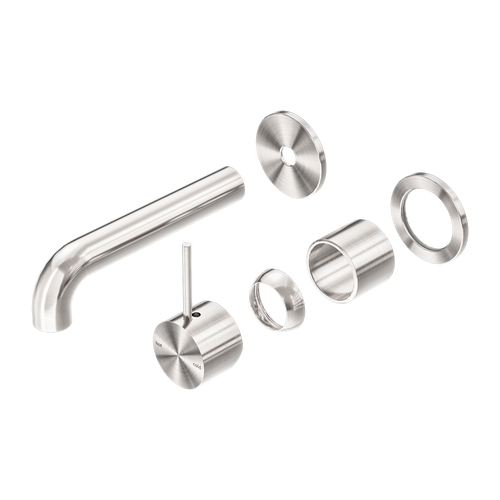 Mecca Wall Basin or Bath Mixer Separate Back Plate Handle Up 120mm (Trim Kit Only) Brushed Nickel [290045]