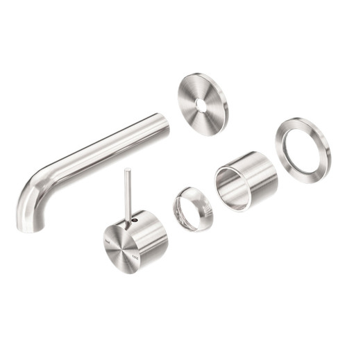 Mecca Wall Basin or Bath Mixer Separete Back Plate Handle Up 160mm (Trim Kit Only) Brushed Nickel [290082]