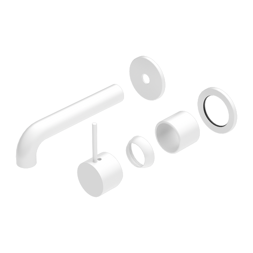 Mecca Wall Basin or Bath Mixer Separete Back Plate Handle Up 160mm (Trim Kit Only) Matte White [290091]