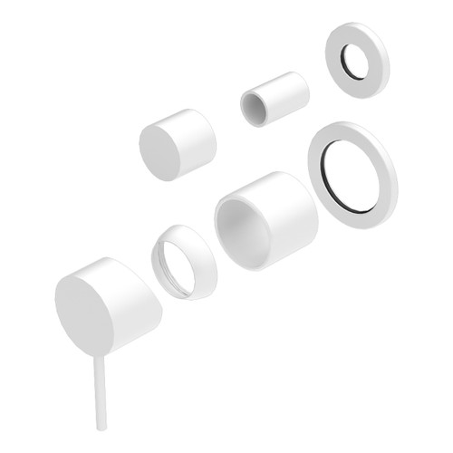 Mecca Shower Mixer with Divertor Separate Back Plate (Trim Kit Only) Matte White [289963]