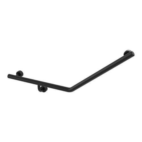 Grab Rail Linear Toilet Assist 450mm x 450mm (140D) Matte Black Left Hand [287605]