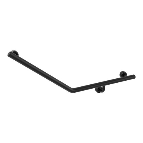 Grab Rail Linear Toilet Assist 450mm x 450mm (140D) Matte Black Right Hand [287607]