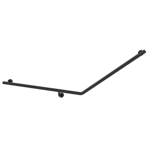Grab Rail Linear Toilet Assist 870mm x 700mm Matte Black Left Hand [287871]